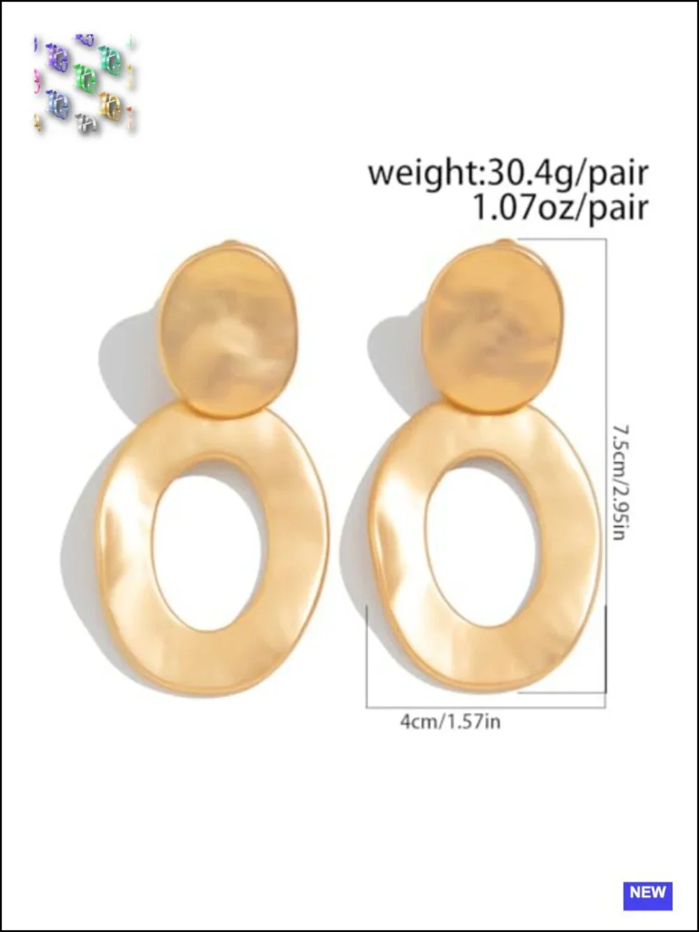 Large Chunky Gold Circle Statement Earrings Exaggerated Geometric Dangle for
